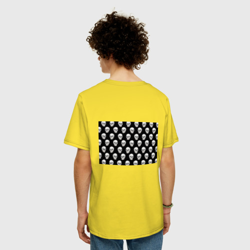 Мужская футболка хлопок Oversize с принтом Черепа, вид сзади #2