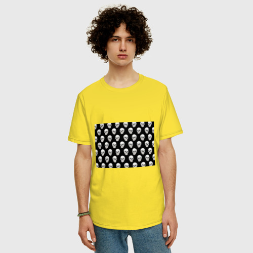Мужская футболка хлопок Oversize с принтом Черепа, фото на моделе #1
