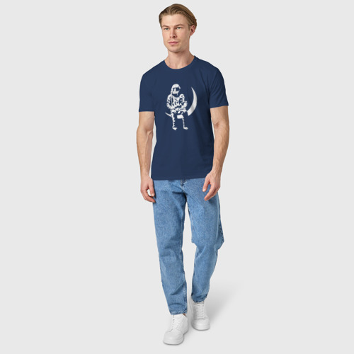 Мужская футболка хлопок с принтом Луна, вид сбоку #3