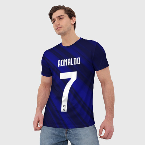 Мужская футболка 3D с принтом RONALDO JUVE SPORT, фото на моделе #1
