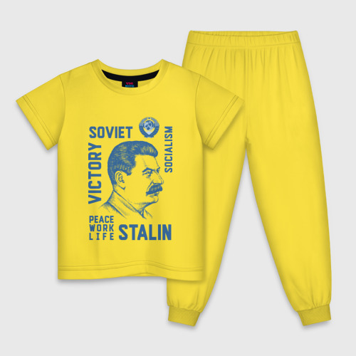 Детская пижама хлопок с принтом Сталин, вид спереди #2
