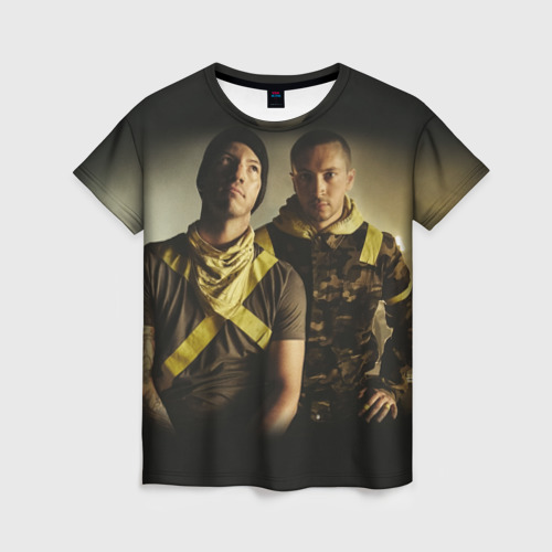 Женская футболка 3D с принтом TWENTY ONE PILOTS \ TOP, вид спереди #2