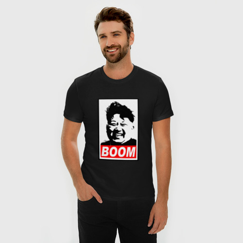 Мужская футболка премиум с принтом BOOM КИМ ЧЕН ЫН, фото на моделе #1