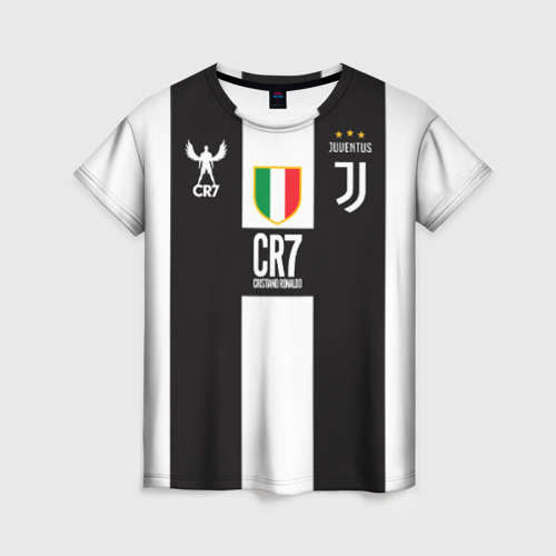 Женская футболка 3D с принтом Ronaldo Juventus / CR7, вид спереди #2