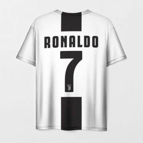 Мужская футболка 3D с принтом Ronaldo Juventus / CR7, вид сзади #1