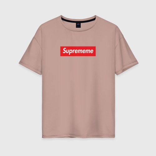 Женская футболка хлопок Oversize с принтом Suprememe, вид спереди #2