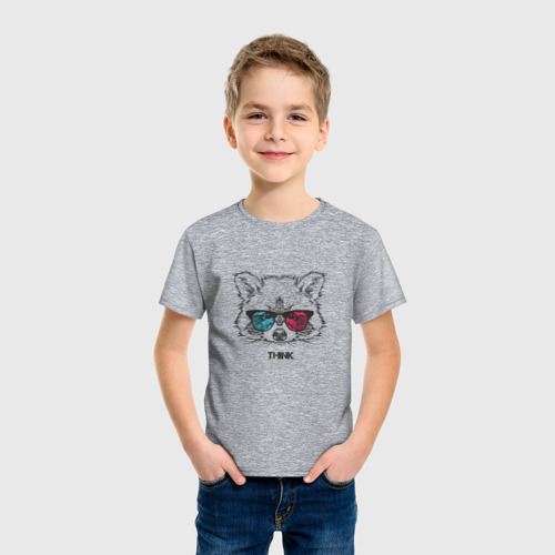 Детская футболка хлопок с принтом Думай по другому!, фото на моделе #1