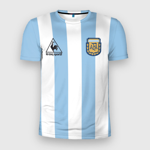 Мужская футболка 3D спортивная с принтом Марадона Аргентина ретро, вид спереди #2