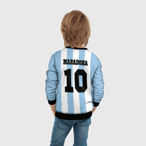 Детский свитшот 3D с принтом Марадона Аргентина ретро, вид сзади #2