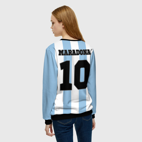 Женский 3D свитшот с принтом Марадона Аргентина ретро, вид сзади #2