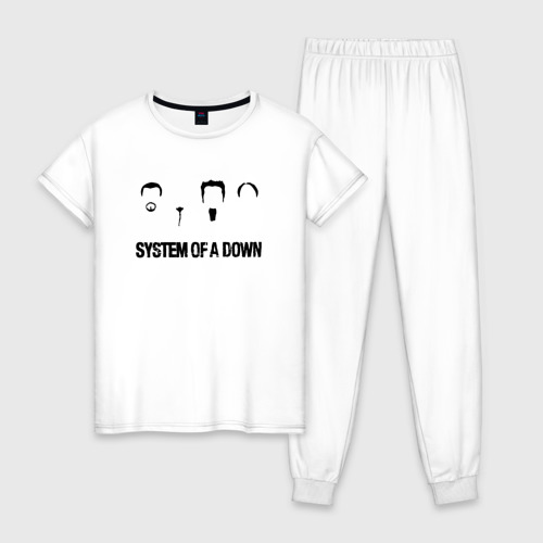 Женская пижама хлопок с принтом System of a Down, вид спереди #2
