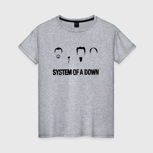 Женская футболка хлопок с принтом System of a Down, вид спереди #2