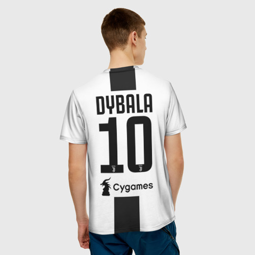 Мужская 3D футболка с принтом Дибала Ювентус 18-19, вид сзади #2