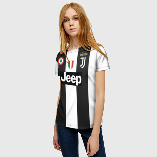 Женская футболка 3D с принтом Дибала Ювентус 18-19, фото на моделе #1