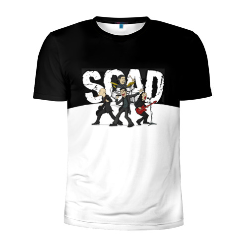 Мужская футболка 3D спортивная с принтом System of a Down, вид спереди #2