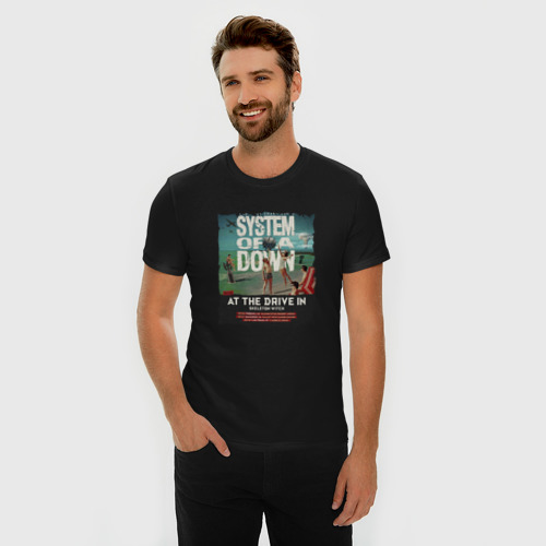 Мужская футболка премиум с принтом System of a Down, фото на моделе #1