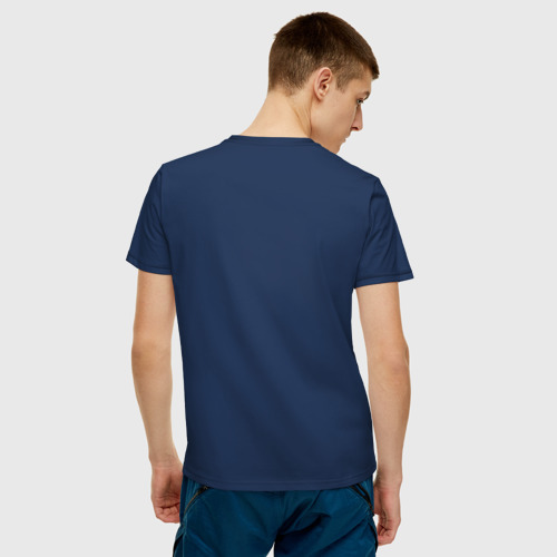 Мужская футболка с принтом Ёжик в кармане, вид сзади #2