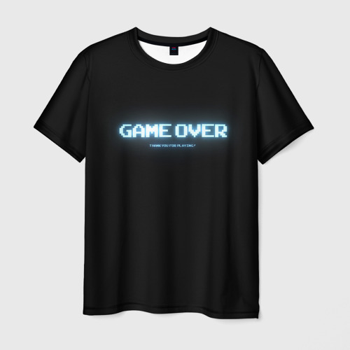 Мужская футболка 3D с принтом Game Over, вид спереди #2