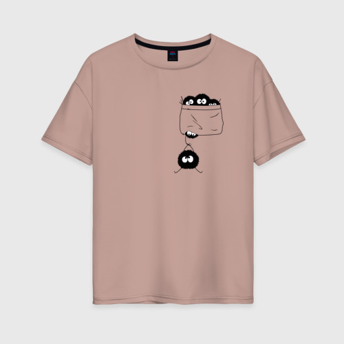 Женская футболка хлопок Oversize с принтом Тоторо, вид спереди #2