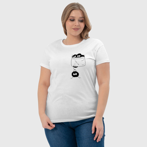 Женская футболка хлопок с принтом Тоторо, фото #4