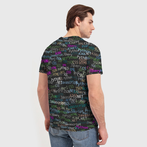 Мужская футболка 3D с принтом Web разработчик, вид сзади #2