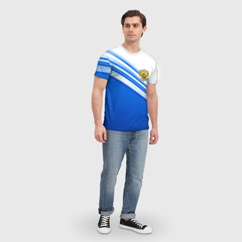 Мужская футболка 3D с принтом Россия, вид сбоку #3