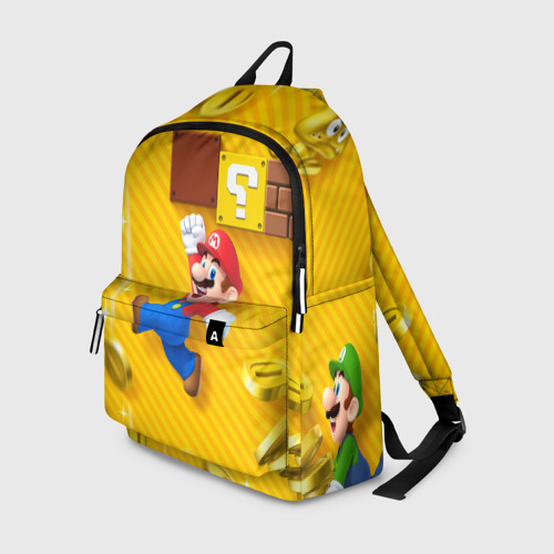Рюкзак 3D с принтом Супер Марио, вид спереди #2