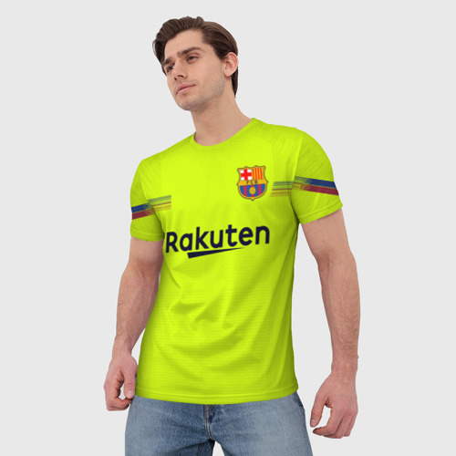 Мужская футболка 3D с принтом Coutinho away 18-19, фото на моделе #1