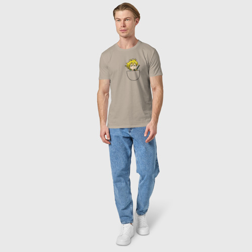 Мужская футболка хлопок с принтом Meliodas в кармане, вид сбоку #3