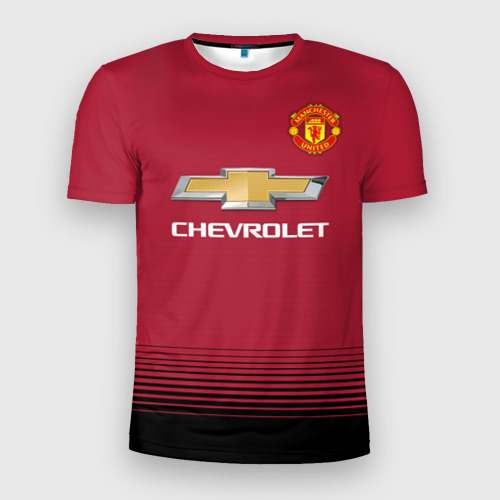 Мужская футболка 3D Slim с принтом Манчестер Юнайтед 18-19, вид спереди #2