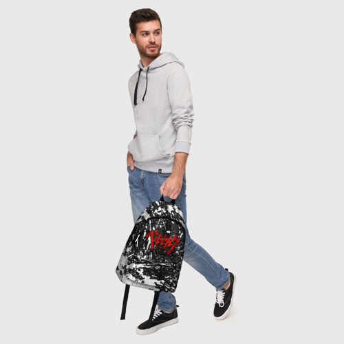 Рюкзак 3D с принтом BERSERK лого чб, фото #5