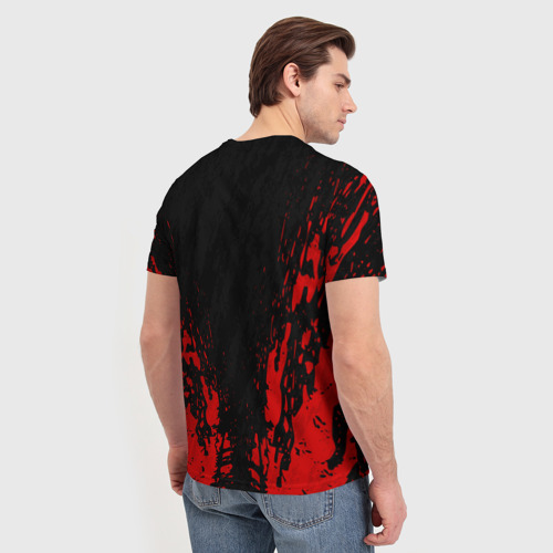 Мужская футболка 3D с принтом Berserk sword red, вид сзади #2