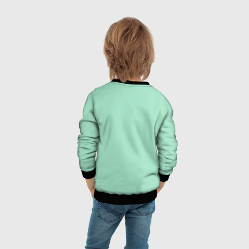 Детский свитшот 3D с принтом Рок-зайчик, вид сзади #2