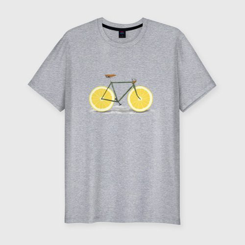 Мужская футболка хлопок Slim с принтом Велосипед, вид спереди #2