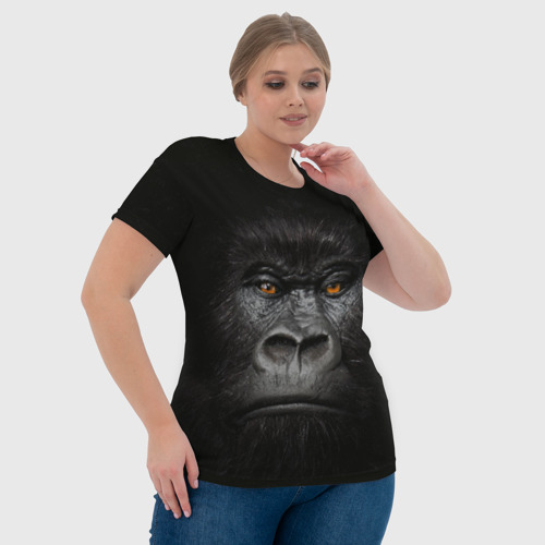Женская футболка 3D с принтом Горилла 3D, фото #4