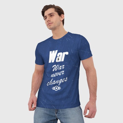 Мужская футболка 3D с принтом War never changes, фото на моделе #1