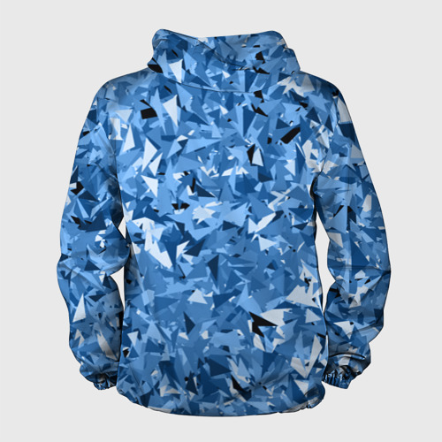 Мужская ветровка 3D с принтом Сине-бело-голубой лев, вид сзади #1