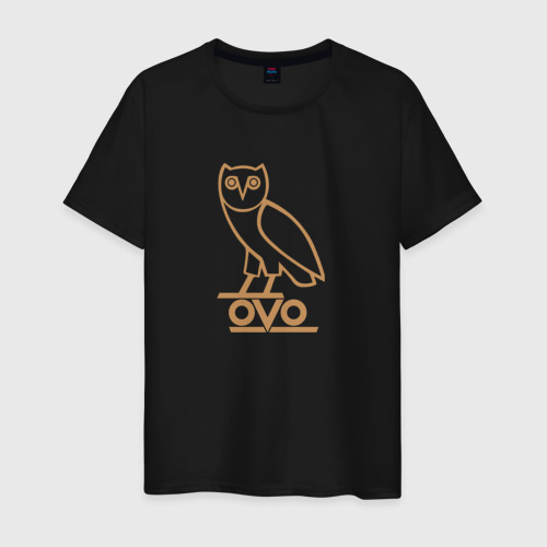 Мужская футболка хлопок с принтом OVO owl, вид спереди #2