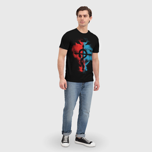Мужская футболка 3D с принтом Стальной алхимик (1), вид сбоку #3