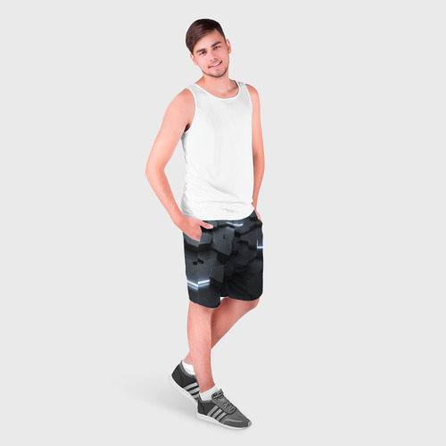 Мужские шорты 3D с принтом НАНО СОТЫ, фото на моделе #1