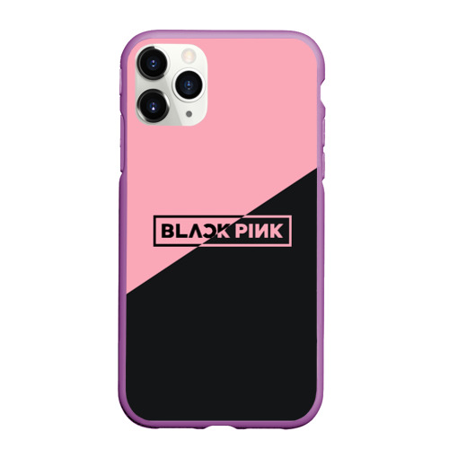 Чехол для iPhone 11 Pro Max матовый с принтом Black Pink, вид спереди #2