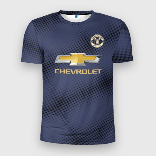 Мужская футболка 3D Slim с принтом Manchester United away 18-19, вид спереди #2