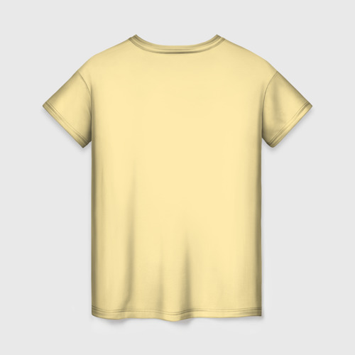 Женская 3D футболка с принтом Сова и кофе, вид сзади #1