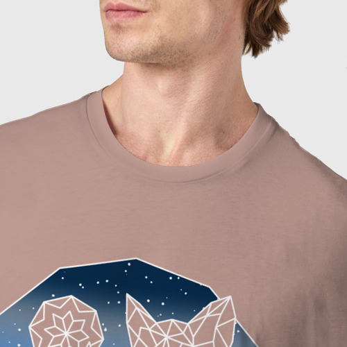 Мужская футболка хлопок с принтом Геометрическая лиса, фото #4