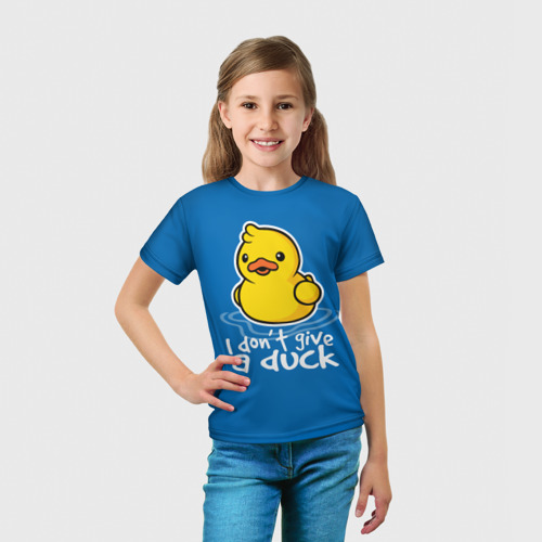 Детская футболка 3D с принтом I Don't Give a Duck, вид сбоку #3