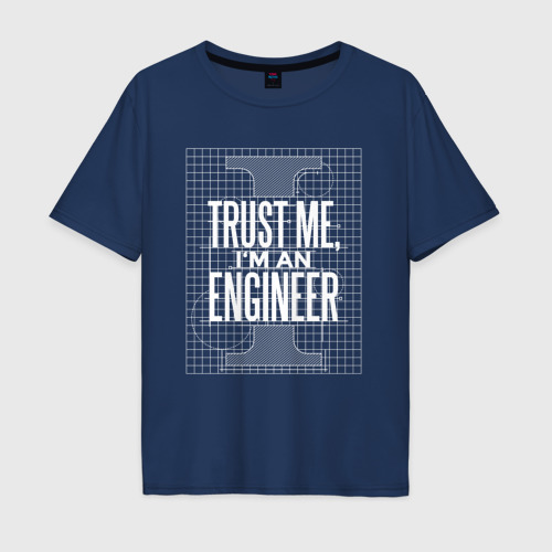 Мужская футболка хлопок Oversize с принтом Инженер, вид спереди #2