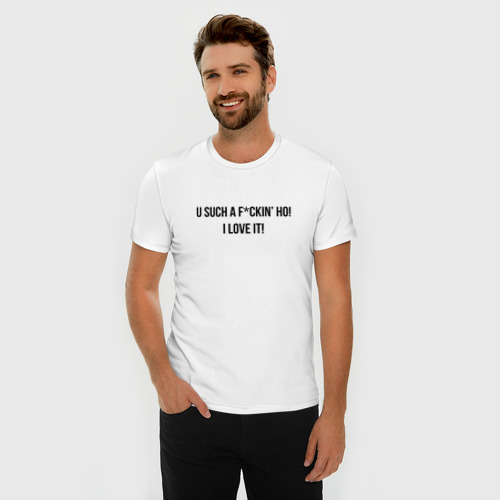 Мужская футболка премиум с принтом I Love It, фото на моделе #1