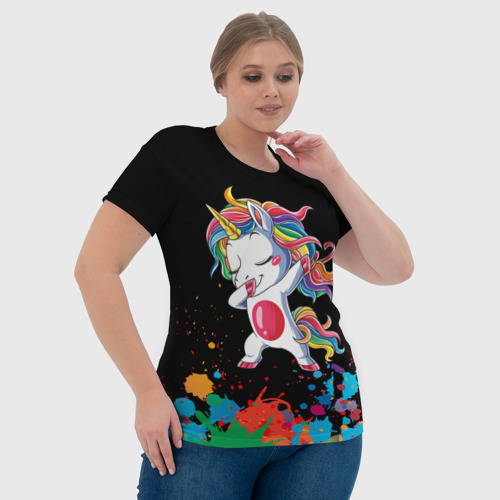 Женская футболка 3D с принтом Радужный единорог, фото #4