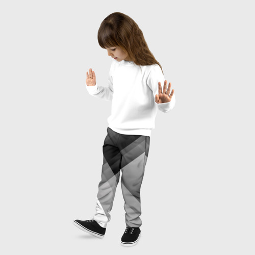 Детские брюки 3D с принтом Геометрия (серый), фото на моделе #1