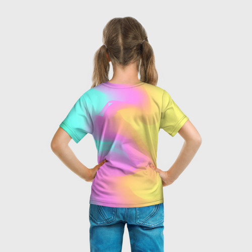 Детская футболка 3D с принтом Кислотная Гипножаба, вид сзади #2